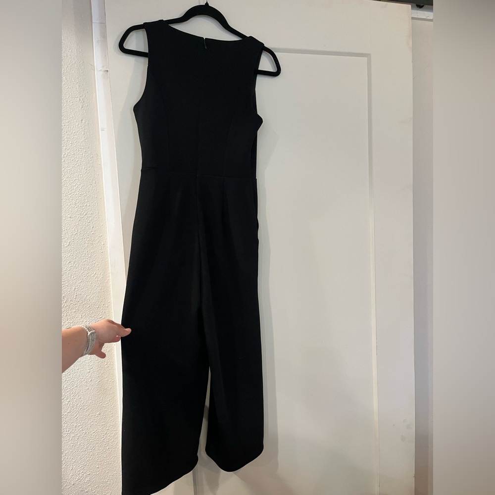 Rachel Zoe | Black Jumpsuit Cropped Tie Waist Womens Size 4 - Picture 5 of 6